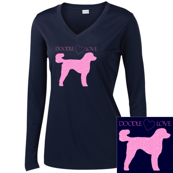 Doodle Love - Ladies Long Sleeve V-Neck