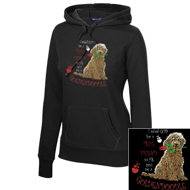 God Sent Me A Goldendoodle Ladies Hooded Sweatshirt I Love