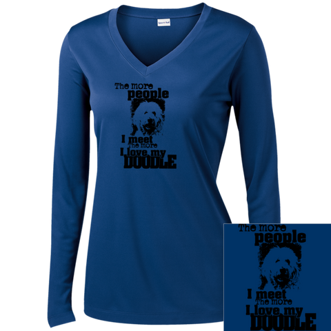 I Love My Doodle - Ladies Long Sleeve V-Neck