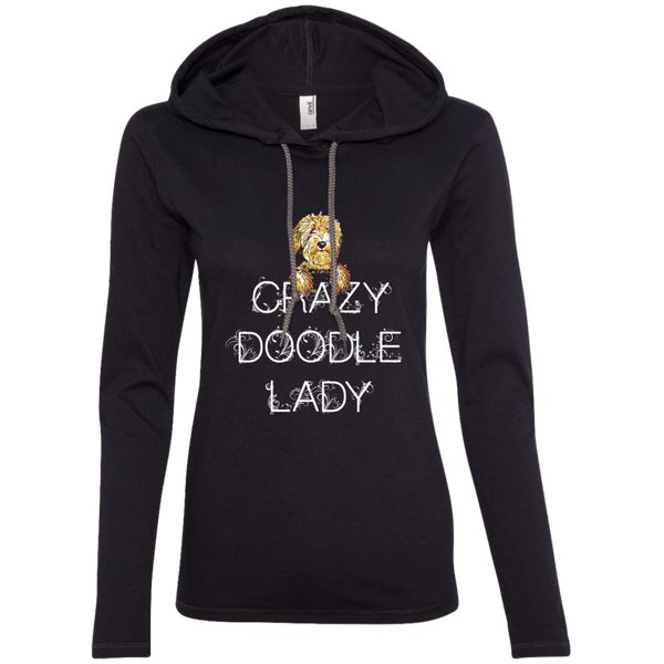 Crazy Doodle Lady - Ladies' LS T-Shirt Hoodie