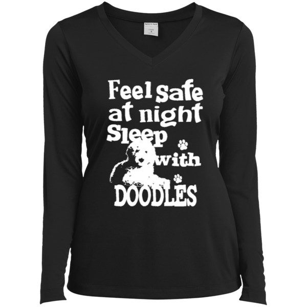 Feel Safe At Night - Ladies Long Sleeve V-Neck