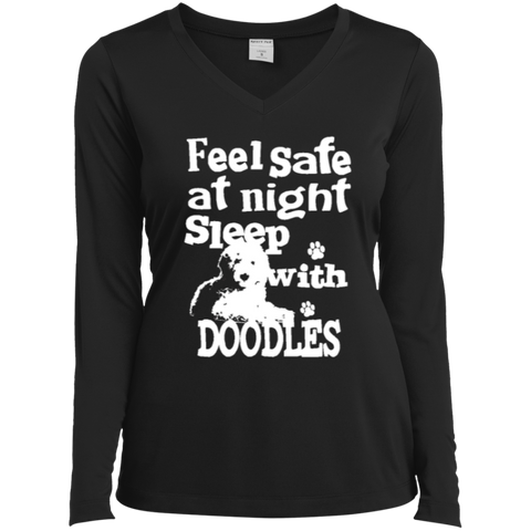 Feel Safe At Night - Ladies Long Sleeve V-Neck