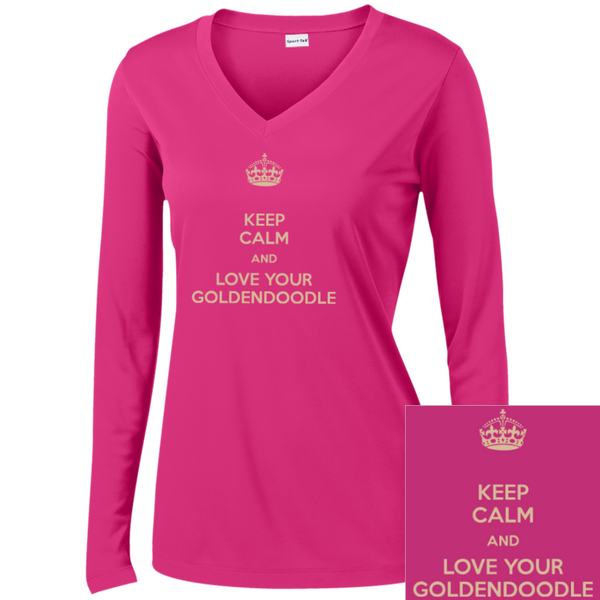 Keep Calm - Ladies Long Sleeve V-Neck