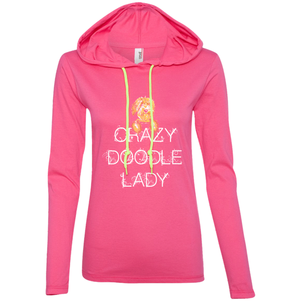 Crazy Doodle Lady - Ladies' LS T-Shirt Hoodie