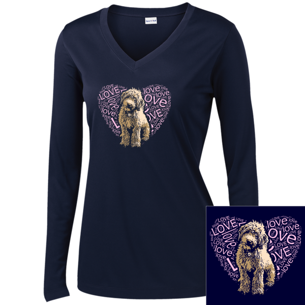 I LOVE Doodles - Ladies Long Sleeve V-Neck