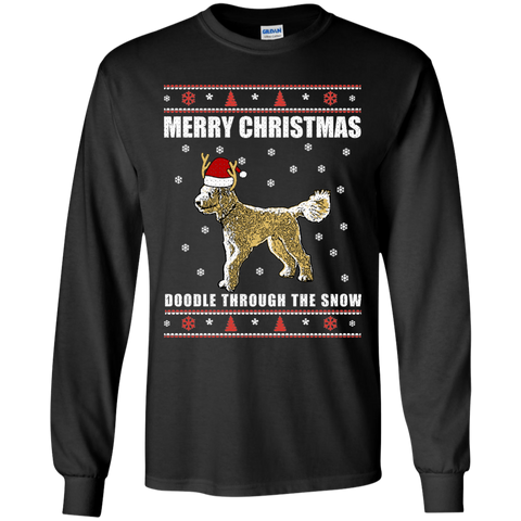 Doodle Through The Snow (Christmas Sweater) - Gildan LS T-Shirt