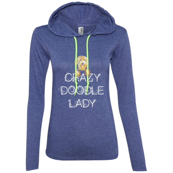 Crazy Doodle Lady - Ladies' LS T-Shirt Hoodie