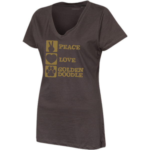Peace Love Goldendoodle - Womens V-Neck