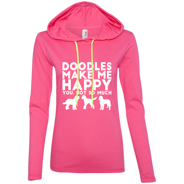 Doodles Make Me Happy - Ladies' LS T-Shirt Hoodie