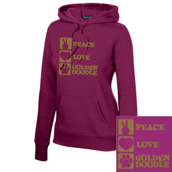 Peace Love Goldendoodle - Ladies Pullover Hooded Sweatshirt