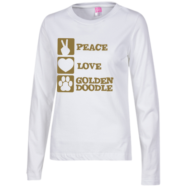 Peace Love Goldendoodle - Ladies Long Sleeve T-Shirt