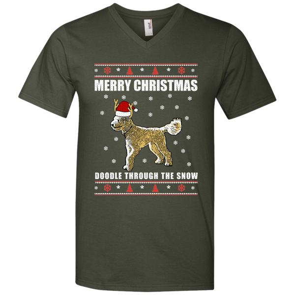 Doodle Through The Snow (Christmas Sweater) - Men's V-Neck T-Shirt