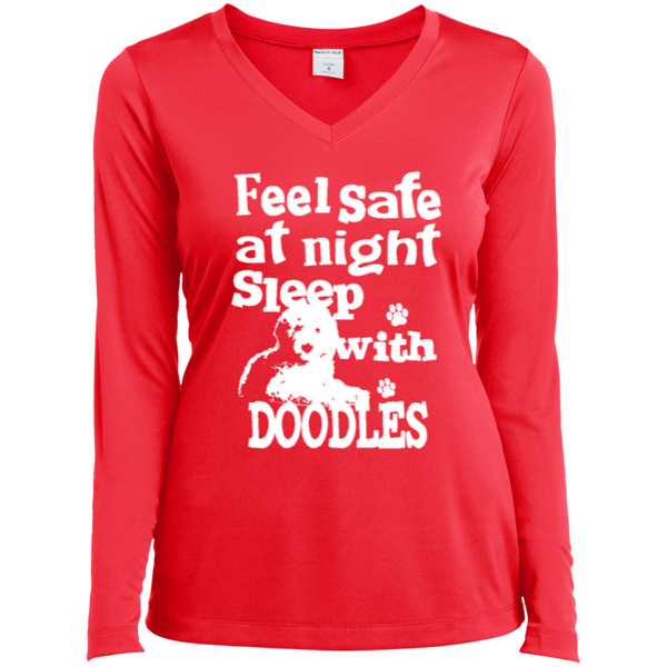 Feel Safe At Night - Ladies Long Sleeve V-Neck