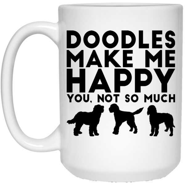 Doodles Make Me Happy Mug (15 oz. White)