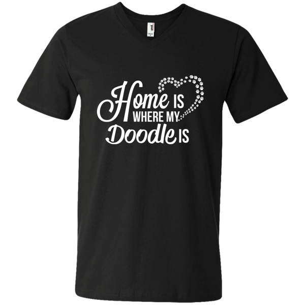 Home Is Where My Doodle Is - Men's V-Neck T-Shirt
