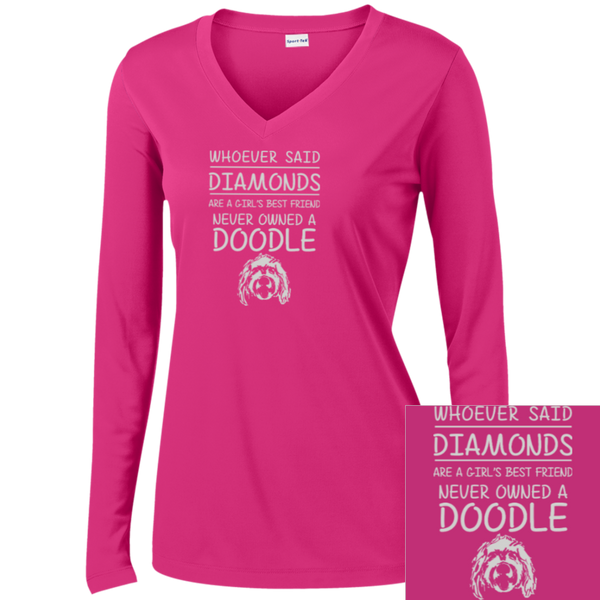 Doodle Best Friend - Ladies Long Sleeve V-Neck