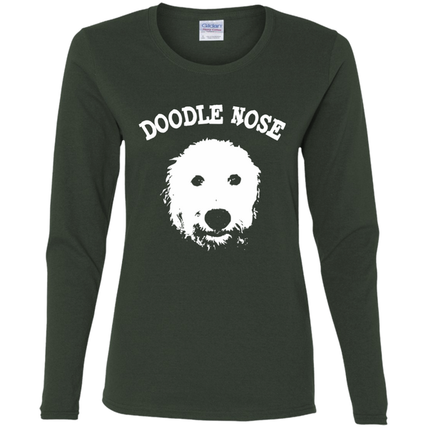 Doodle Nose - Gildan Ladies' LS T-Shirt