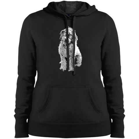 Doodle With Glasses - Ladies Hooded Sweatshirt