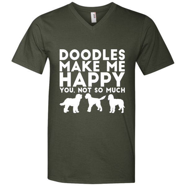 Doodles Make Me Happy - Men's V-Neck T-Shirt