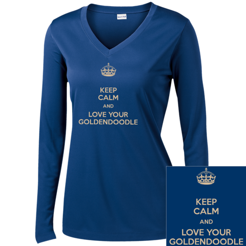 Keep Calm - Ladies Long Sleeve V-Neck
