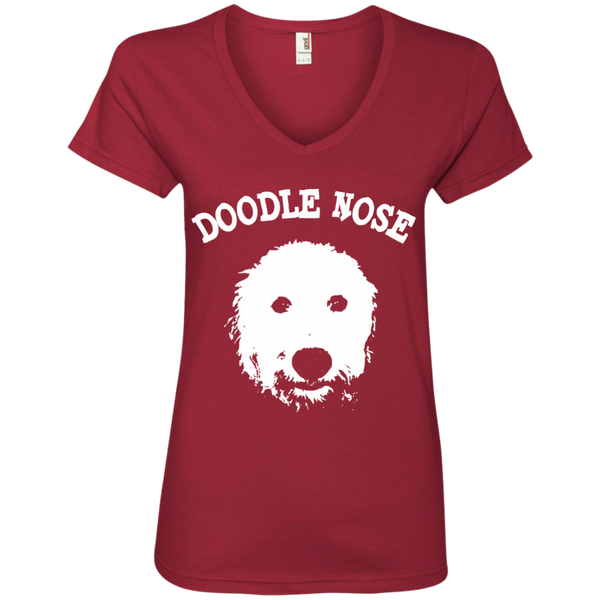 Doodle Nose - Ladies' V-Neck T-Shirt