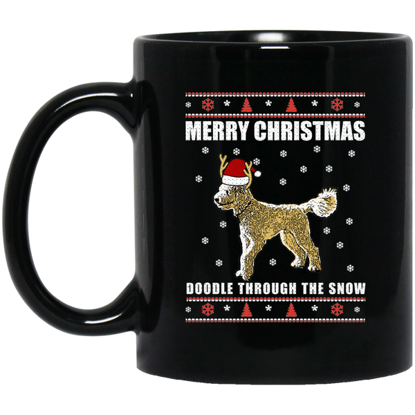 Doodle Through The Snow (Christmas Sweater) Mug (11 oz. Black)