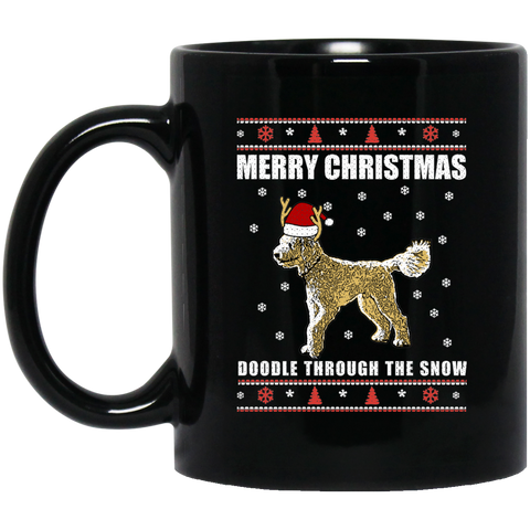 Doodle Through The Snow (Christmas Sweater) Mug (11 oz. Black)