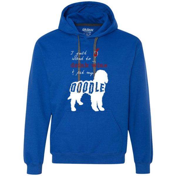 Drink Wine And Pet My Doodle - Gildan Heavyweight Fleece Sweatshirt