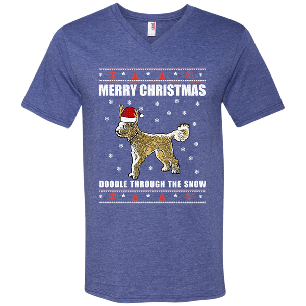 Doodle Through The Snow (Christmas Sweater) - Men's V-Neck T-Shirt