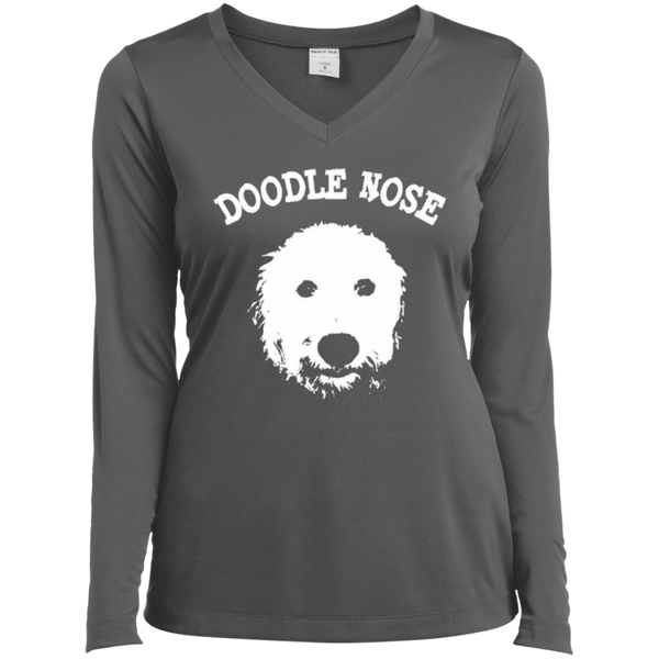 Doodle Nose - Ladies Long Sleeve V-Neck