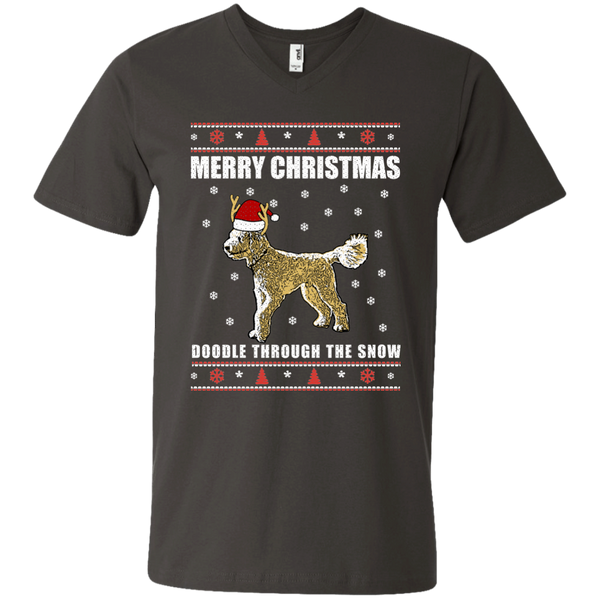 Doodle Through The Snow (Christmas Sweater) - Men's V-Neck T-Shirt