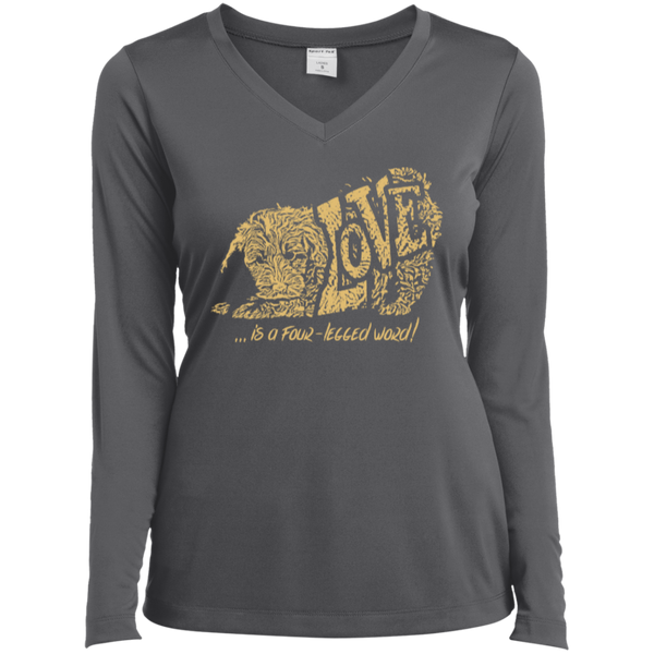 Love Is a Four Legged Word - Ladies Long Sleeve V-Neck