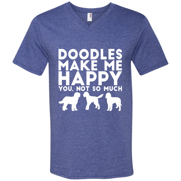 Doodles Make Me Happy - Men's V-Neck T-Shirt