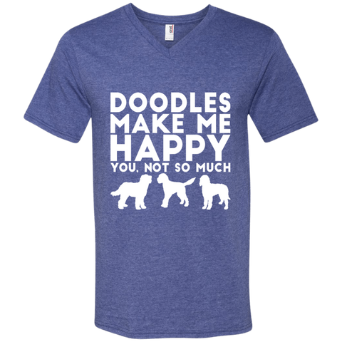 Doodles Make Me Happy - Men's V-Neck T-Shirt