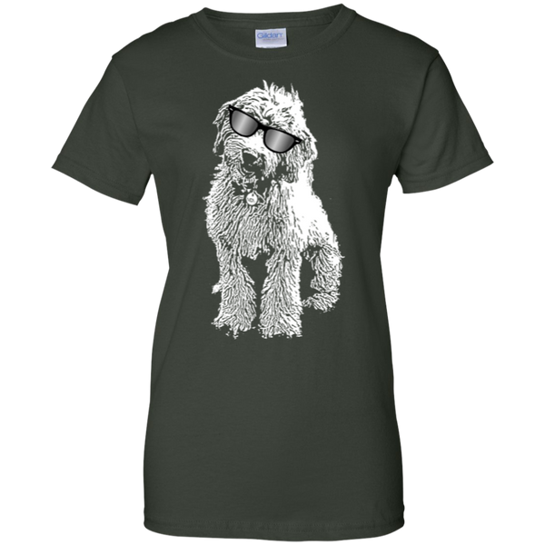 Doodle With Glasses - Ladies Gildan T-Shirt