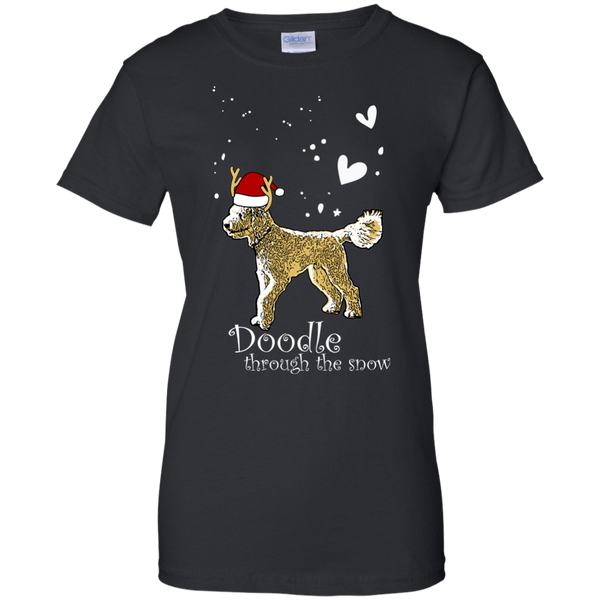 Doodle Through The Snow - Gildan Ladies T-Shirt