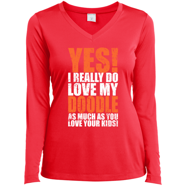 Really Love My Doodle - Ladies Long Sleeve V-Neck