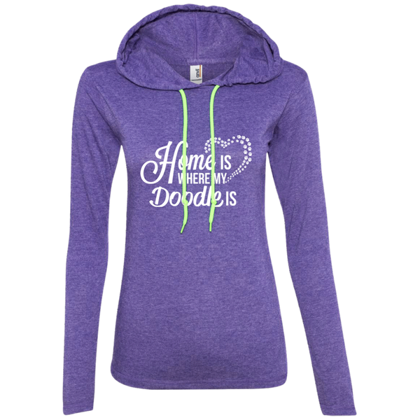 Home Is Where My Doodle Is - Ladies' LS T-Shirt Hoodie
