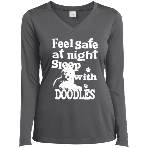 Feel Safe At Night - Ladies Long Sleeve V-Neck