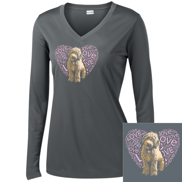 I LOVE Doodles - Ladies Long Sleeve V-Neck