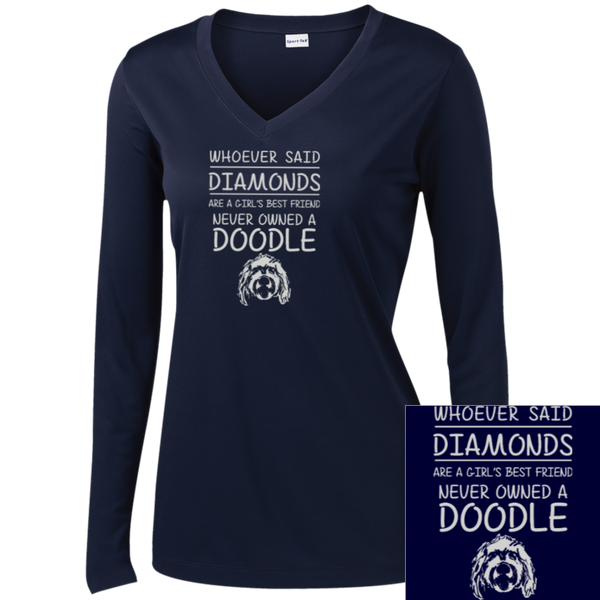 Doodle Best Friend - Ladies Long Sleeve V-Neck