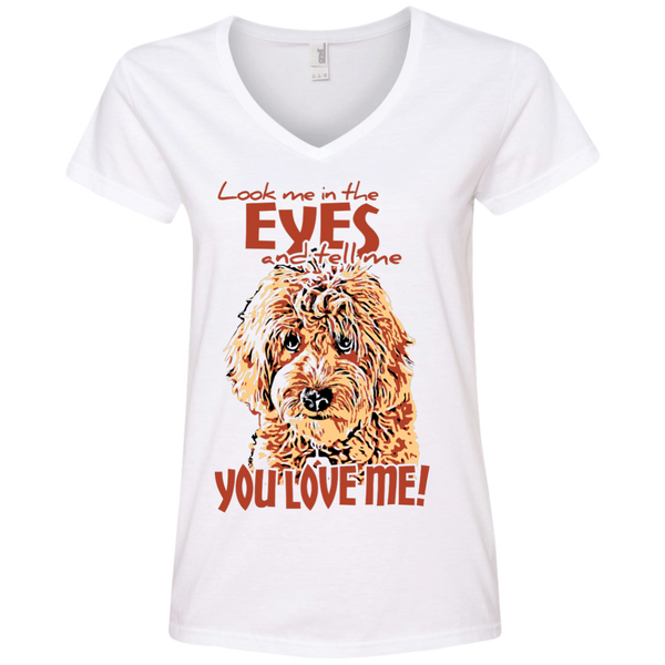 Look Me In The Eyes - Ladies' V-Neck