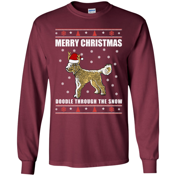 Doodle Through The Snow (Christmas Sweater) - Gildan LS T-Shirt