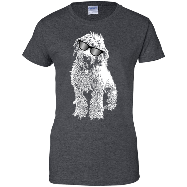 Doodle With Glasses - Ladies Gildan T-Shirt