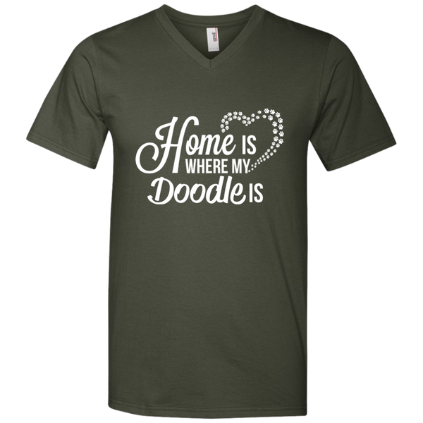 Home Is Where My Doodle Is - Men's V-Neck T-Shirt