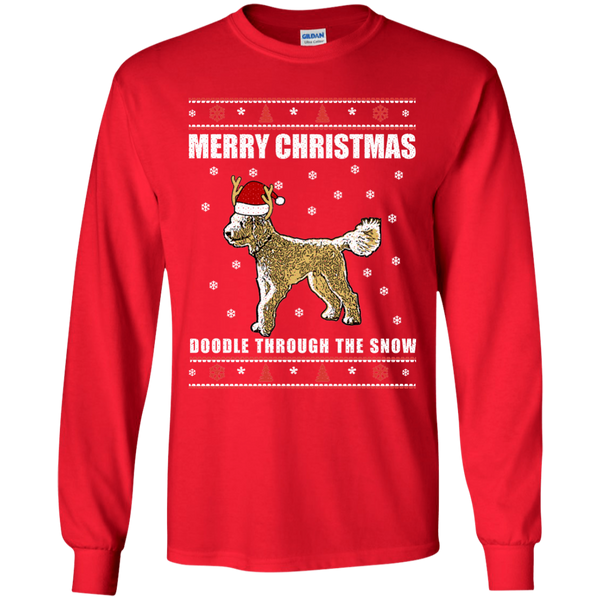 Doodle Through The Snow (Christmas Sweater) - Gildan LS T-Shirt