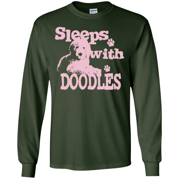 Sleeps With Doodles (Pink) - Gildan Long Sleeve T-Shirt