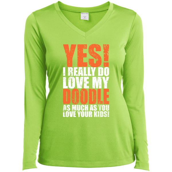 Really Love My Doodle - Ladies Long Sleeve V-Neck