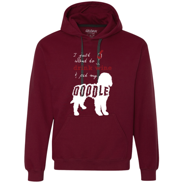 Drink Wine And Pet My Doodle - Gildan Heavyweight Fleece Sweatshirt